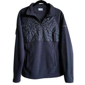 𝅺Columbia Quilted Black 1/2 Zip Pullover | XS